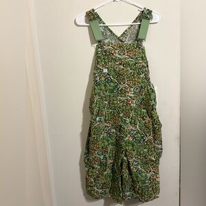 Green Patterned Overalls